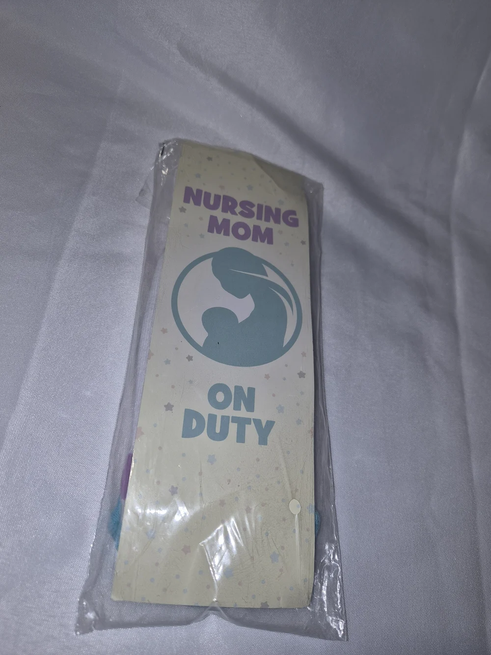Nursing Mom On Duty Door Hanger -Socks Teal & Purple